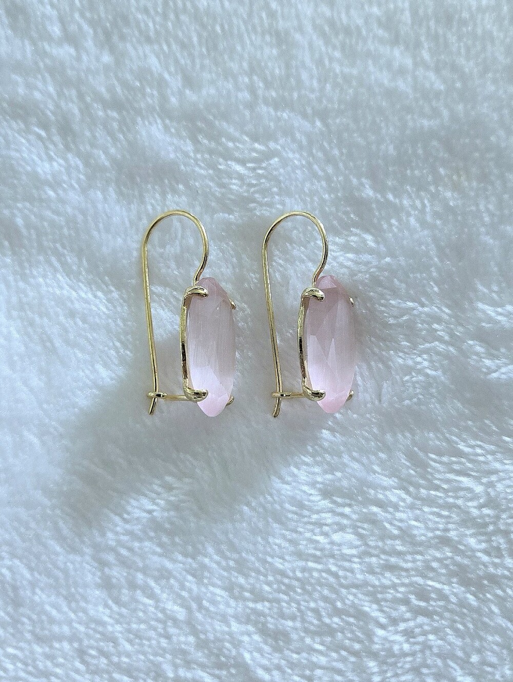 Raizes Natural Rose🌹 Quartz Earrings - Picture 12 of 16